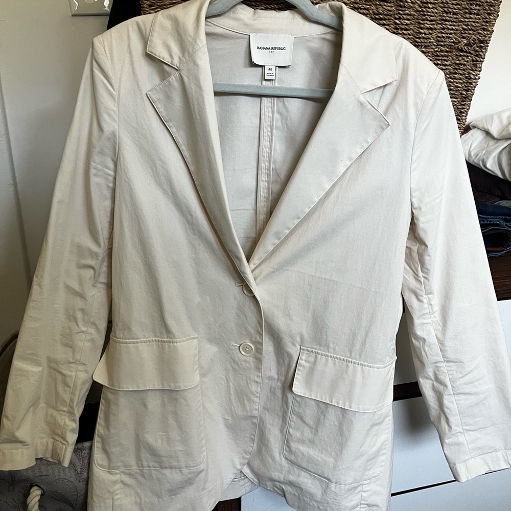 Banana Republic Cream Blazer Classic Suit Jacket